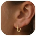 thumbnail image 1 of ChicSilver 14k Gold Plated Sterling Silver Hoop Earrings for Women 20MM Small Silver Hoop Earrings Endless Hoop Earring for Women, 1 of 9