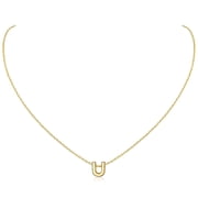 ChicSilver Solid Sterling Silver Initial Necklaces 14K Gold Plated Dainty A-Z Pendant Letter Charm Personalized Name Necklaces Jewelry Christmas Birthday Valentine's Day Gifts for Her