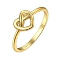 thumbnail image 1 of ChicSilver 14K Gold Over 925 Sterling Silver Heart Love Knot Friendship Ring Wedding Band Comfort Fit Polished Anniversary Ring, 1 of 8