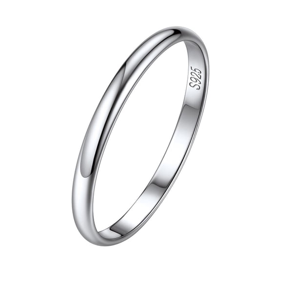ChicSilver Sterling Silver 2mm Minimalist Wedding Band Ring for Women Comfort Fit Most People Size 7