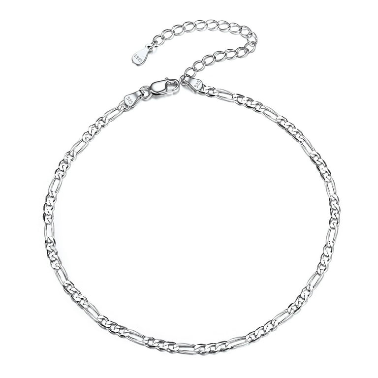 Sterling silver figaro anklet deals