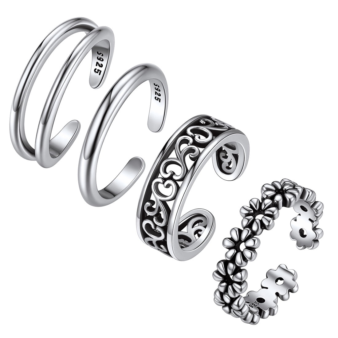 fashion accessories Toe Ring Sterling Silver Abstract Pattern Design Toe  Ring Adjustable Jewelry for Women. Set of 2 PCS. (004) : :  Jewellery
