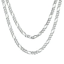 ChicSilver 5mm Solid 925 Sterling Silver Figaro Link Chain Necklace 18"