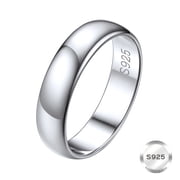 ChicSilver 925 Sterling Silver Ring for Men and Women, 5mm Wide Band Ring, Classic Wedding Band, Minimalist Unisex Jewelry Ring, Comfort Fit Silver Ring for Everyday Wear