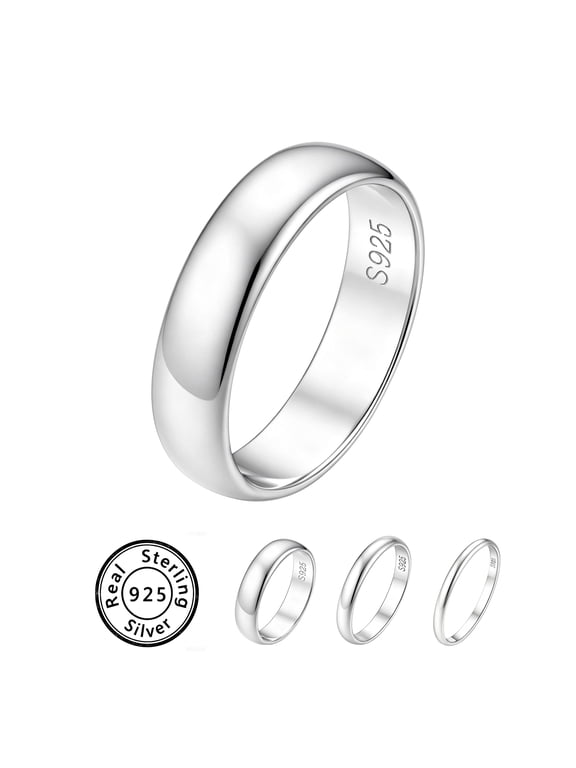 925 Sterling Silver Ring for Men and Women, 5mm Wide Band Ring, Classic Wedding Band, Minimalist Unisex Jewelry Ring, Comfort Fit Silver Ring for Everyday Wear