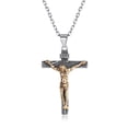 thumbnail image 1 of ChicSilver 925 Sterling Silver Catholic Jesus Christ on INRI Cross Crucifix Necklace - Brass, 1 of 8