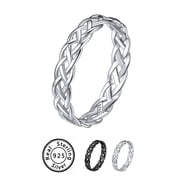 ChicSilver 925 Sterling Silver Celtic Knot Ring, Eternity Wedding Band for Women 4mm Hypoallergenic Promise Ring Birthday Anniversary Gift