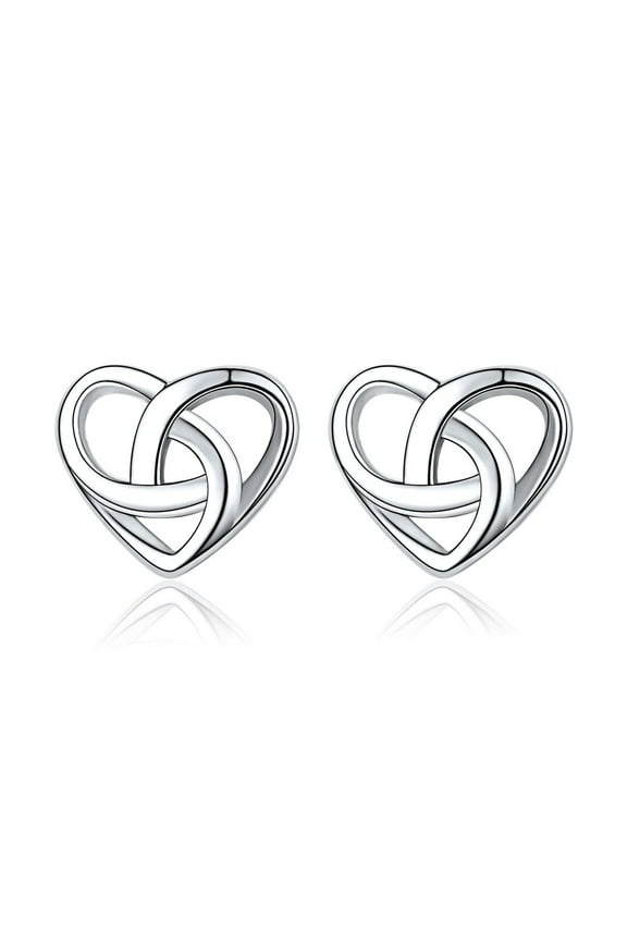 925 Sterling Silver Celtic Knot Stud Earrings Set Celtic Heart Ear Studs Irish Jewelry Hypoallergenic
