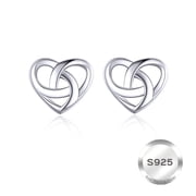 ChicSilver 925 Sterling Silver Celtic Knot Stud Earrings Set Celtic Heart Ear Studs Irish Jewelry Hypoallergenic