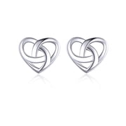 ChicSilver 925 Sterling Silver Celtic Knot Stud Earrings Set Celtic Heart Ear Studs Irish Jewelry Hypoallergenic
