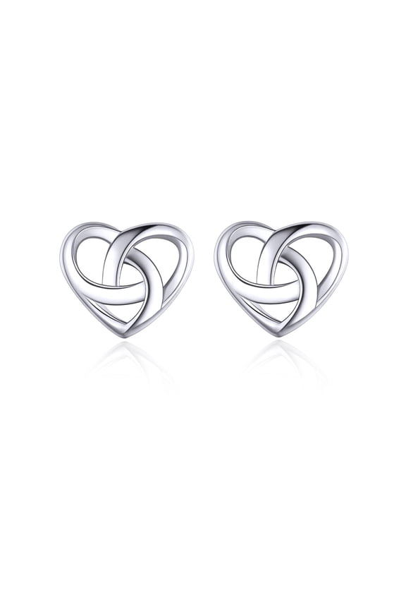 925 Sterling Silver Celtic Knot Stud Earrings Set Celtic Heart Ear Studs Irish Jewelry Hypoallergenic