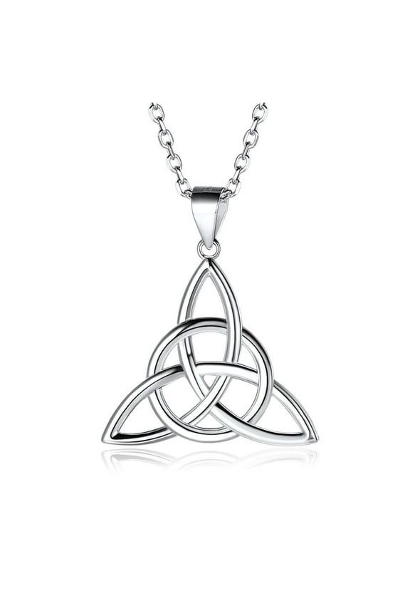 925 Sterling Silver Good Luck Irish Celtic Knot Triangle Necklaces