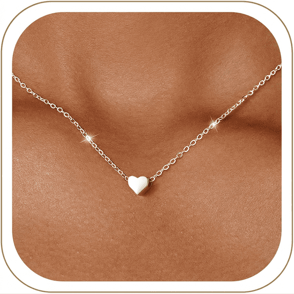 ChicSilver 925 Sterling Silver Heart Necklace for Women Tiny Small Heart Necklace for Women Endlessness Love Dainty Necklaces - 16"