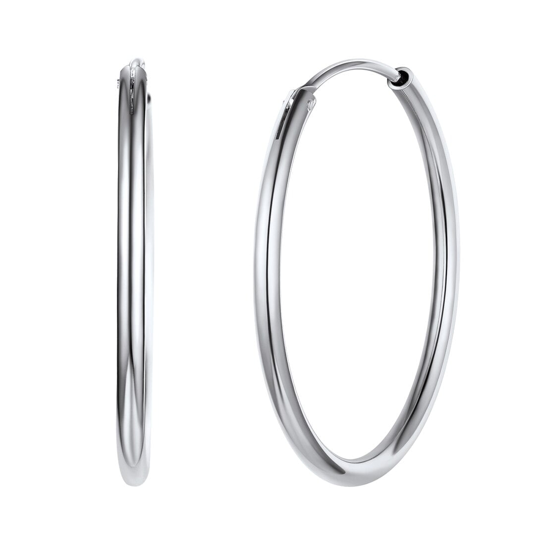 ChicSilver 925 Sterling Silver Hoop Earrings for Women 50mm Big