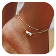 thumbnail image 1 of ChicSilver 925 Sterling Silver Initial Anklets for Women, Ankle Bracelets Hypoallergenic, Dainty Layered Heart Anklet With Initials 8.7-10.7 Inch Adjustable, 1 of 8