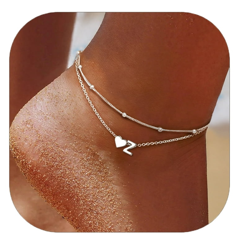 Anklet Jewelry Sterling Silver Initial Anklet ChicSilver 925