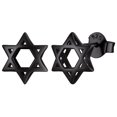 thumbnail image 1 of ChicSilver 925 Sterling Silver Jewish Star of David Stud Earrings Fashion Jewelry for Women Men, Black, 1 of 9
