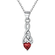 ChicSilver 925 Sterling Silver Love Heart Necklaces Celtic Knot with Birthstones Pendant Necklace for Women Christmas Gift for Her