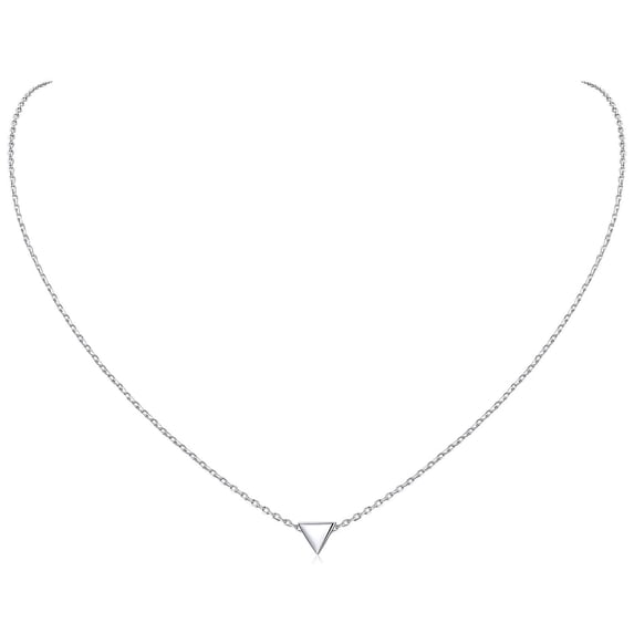 ChicSilver Delicate Triangle Necklaces Hypoallergenic 925 Sterling Silver Valentines Day Birthday Jewelry Gift for Women Mom Wife