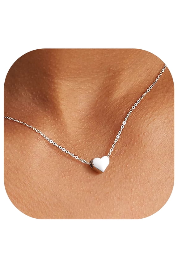 925 Sterling Silver Heart Pendant Necklace 16" with Extender Valentines Jewelry Mother's Day Gifts for Women Mom Wife