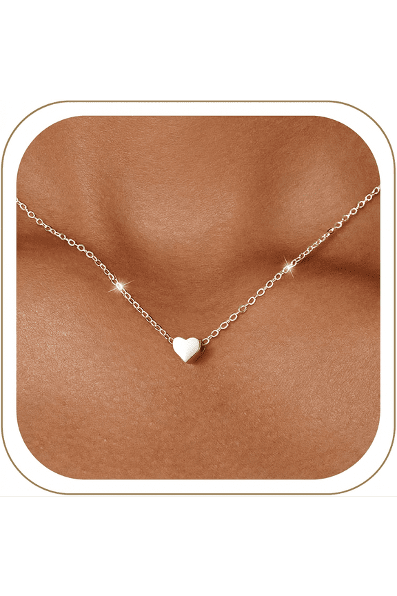 925 Sterling Silver Heart Necklace for Women Tiny Small Heart Necklace for Women Endlessness Love Dainty Necklaces - 16"
