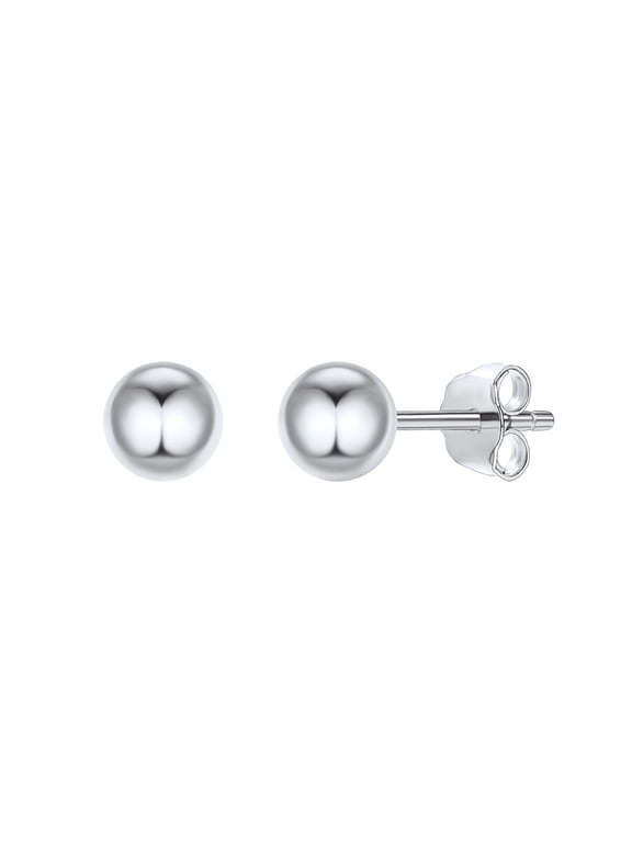 925 Sterling Silver Round Ball Stud Earring 3mm-7mm Classic Hypoallergenic Ball Studs for Sensitive Ears Birthday Christmas Valentine Jewelry Gifts Her Wife Mom Lover
