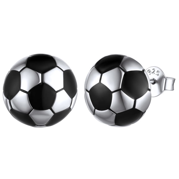 ChicSilver 925 Sterling Silver Soccer 3D Ball Earrings for Women Sport Jewelry Player Fan Gift