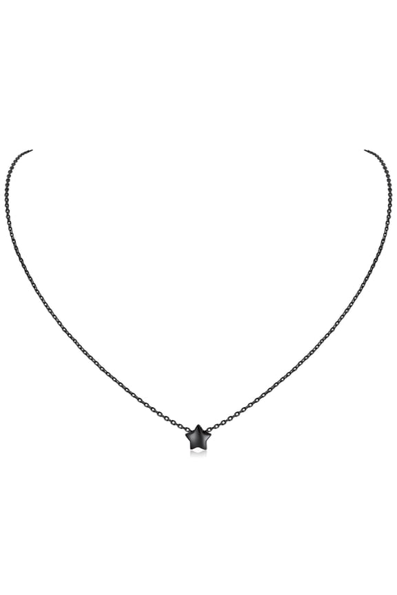 Star Necklace Black Necklaces for Women Dainty Jewelry Gifts for Her Wife Mom Grandma on Valentines Mothers Day Birthday Anniversary
