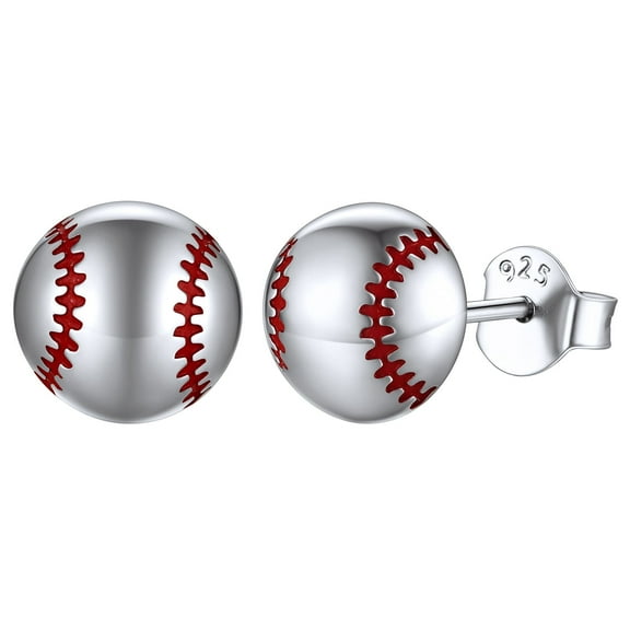 ChicSilver 925 Sterling Silver Stud Earrings Hypoallergenic Baseball/Soccer Earrings Gifts for Women Men Player Fan