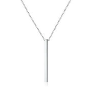ChicSilver 925 Sterling Silver Y Layer Minimalist Vertical Bar Pendant Necklace Long Lariat Chain for Women Jewelry