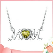Mothers Day Gifts for Women, Sterling Silver Birthstone Necklace, Birthday Mothers Day Jewelry Gifts for Mom Grandma Wife from Daughter Son