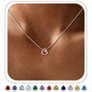 ChicSilver 925 Sterling Silver Delicate Triangle Necklace Pendant for Women Hypoallergenic CZ July Birthstone Jewelry Christmas Anniversary Birthday Valentine's