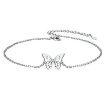 ChicSilver Butterfly Anklet for Women S925 Sterling Silver Anklet Bracelet Charming Dainty Foot Jewelry for Summer Beach Party