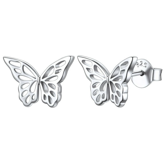 ChicSilver Butterfly Earrings for Women Small Sterling Silver Stud Earrings Hypoallergenic Jewelry Gift for Sensitive Skin