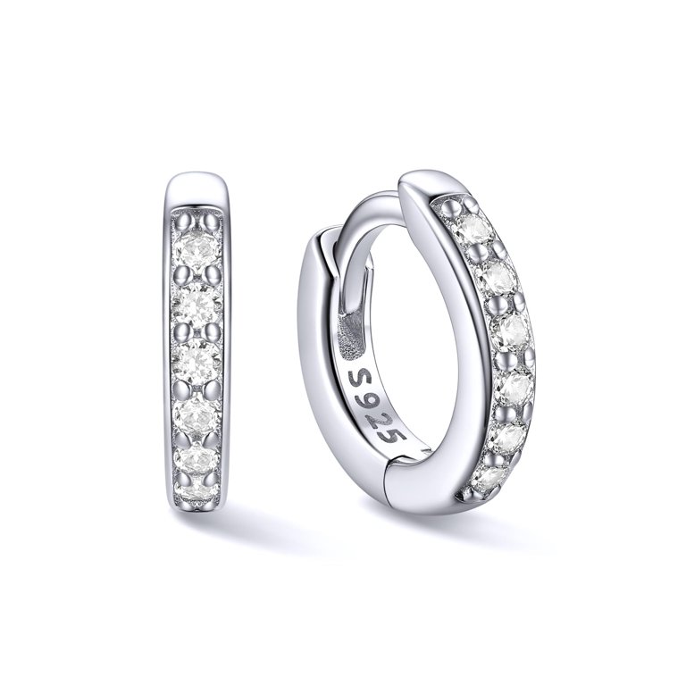 ChicSilver 925 Sterling Silver Hoop Earrings, 6mm, Cubic  925 Silver & Zircon Hoop Earrings main image 0