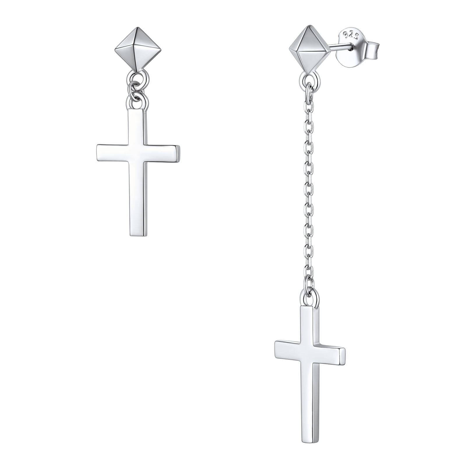 ChicSilver Cross Earrings Sterling Silver Dangle Earrings