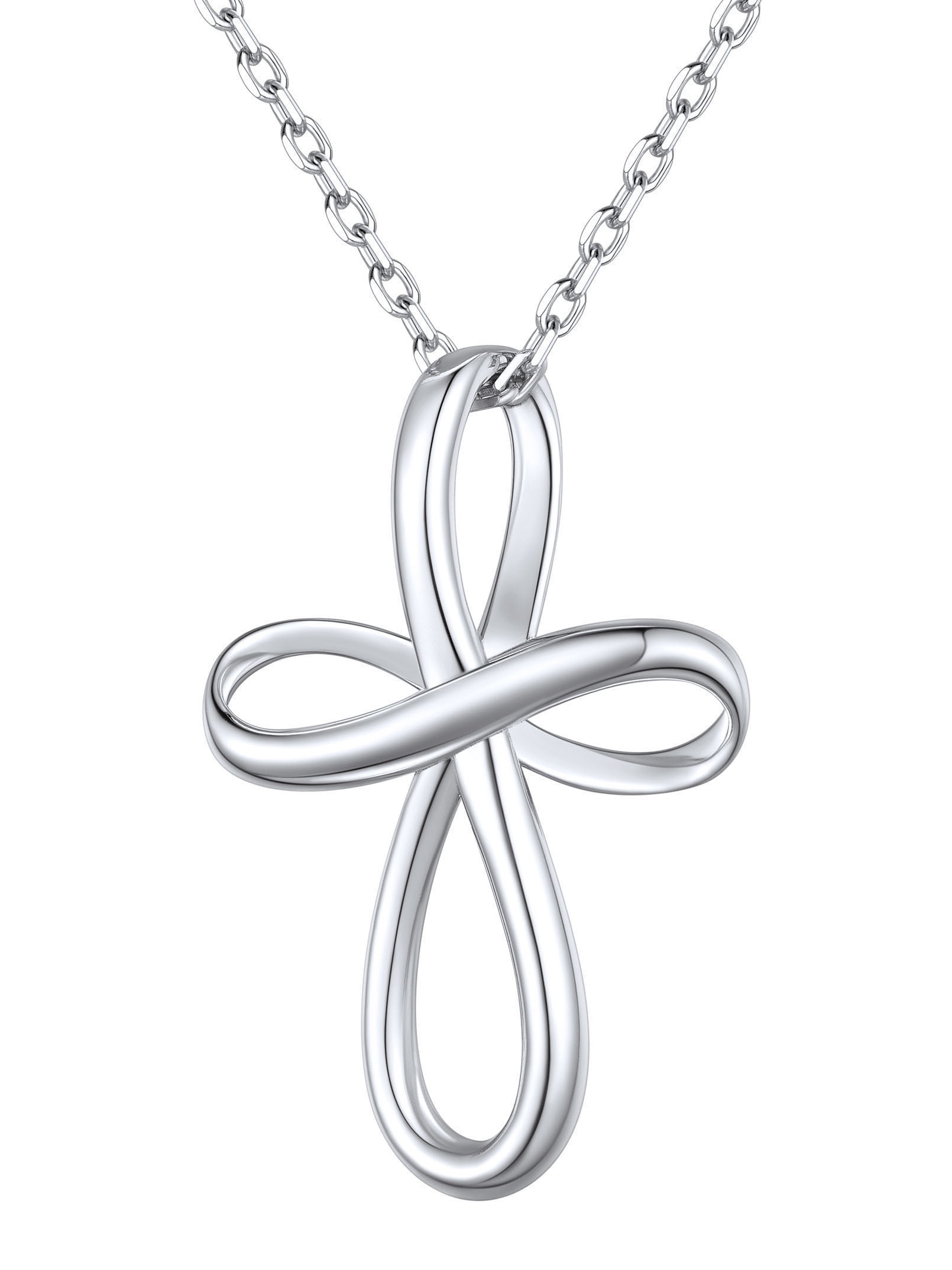 ChicSilver Cross Necklace for Women 925 Sterling Silver Infinity