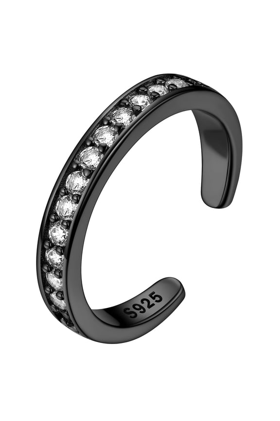 Elegant 925 Sterling Silver Toe Rings For Women Hypoallergenic, Adjustable Open Cuff Design With Cubic Zirconia