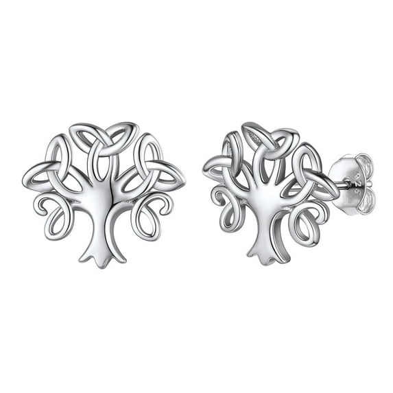 ChicSilver Family Tree of Life Earrings Celtic Knot Stud Earrings 925 Sterling Silver Earrings Gift for Her Women | Clearance