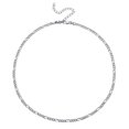 thumbnail image 1 of ChicSilver Italian S925 Sterling Silver 3mm Figaro Chain Necklace, Unisex Jewelry, 1 of 7