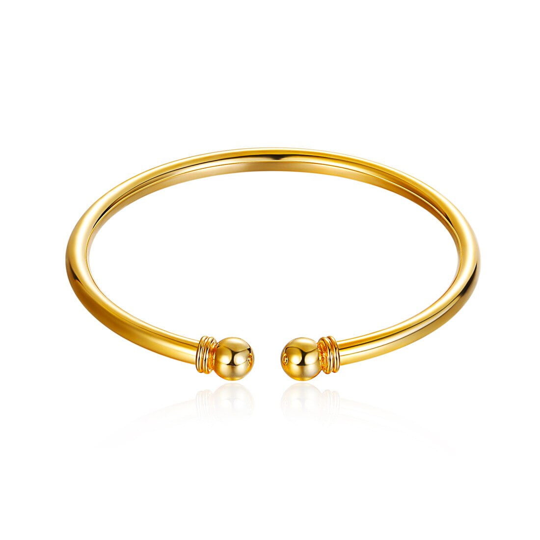 14K Yellow Gold Double Heart Adjustable Bangle Bracelet for Children –  Loveivy.com