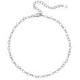 thumbnail image 1 of ChicSilver Heart Anklets for Women 925 Sterling Silver Ankle Bracelet 3mm Heart Link Foot Chain for Summer Beach, 1 of 8