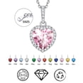 thumbnail image 1 of ChicSilver 925 Sterling Silver Birthstone Necklace for Women, Heart Pendant Necklace with Created Gemstone, Dainty Birthday Jewelry Gift for Women Mom, 1 of 11