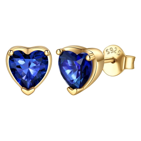 ChicSilver Heart Birthstone Screw Backs Earrings Stud Earrings Hypoallergenic Cubic Zirconia Tragus Piercing Post for Sensitive Ears