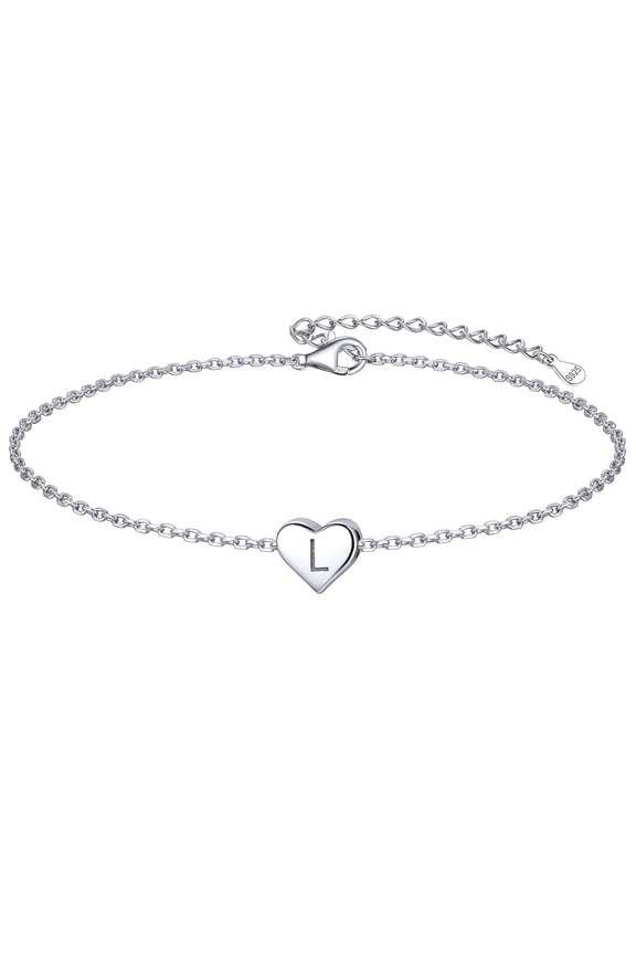 ChicSilver 925 Sterling Silver Initial Bracelets for Women Dainty Adjustable Chain Personalized Letter A-Z Trendy Jewelry Valentine's Day Birthday Gifts for Women