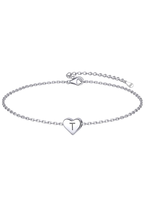 925 Sterling Silver Initial Bracelets for Women Dainty Adjustable Chain Personalized Letter A-Z Trendy Jewelry Valentine's Day Birthday Gifts for Women