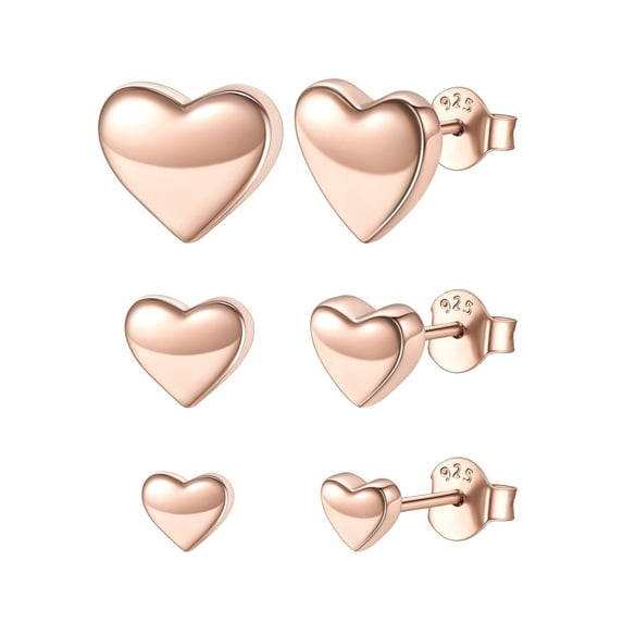 ChicSilver Heart Stud Earrings Sets for Women Mom 925 Sterling Silver Tiny Earring Studs Hypoallergenic Jewelry Set Gifts
