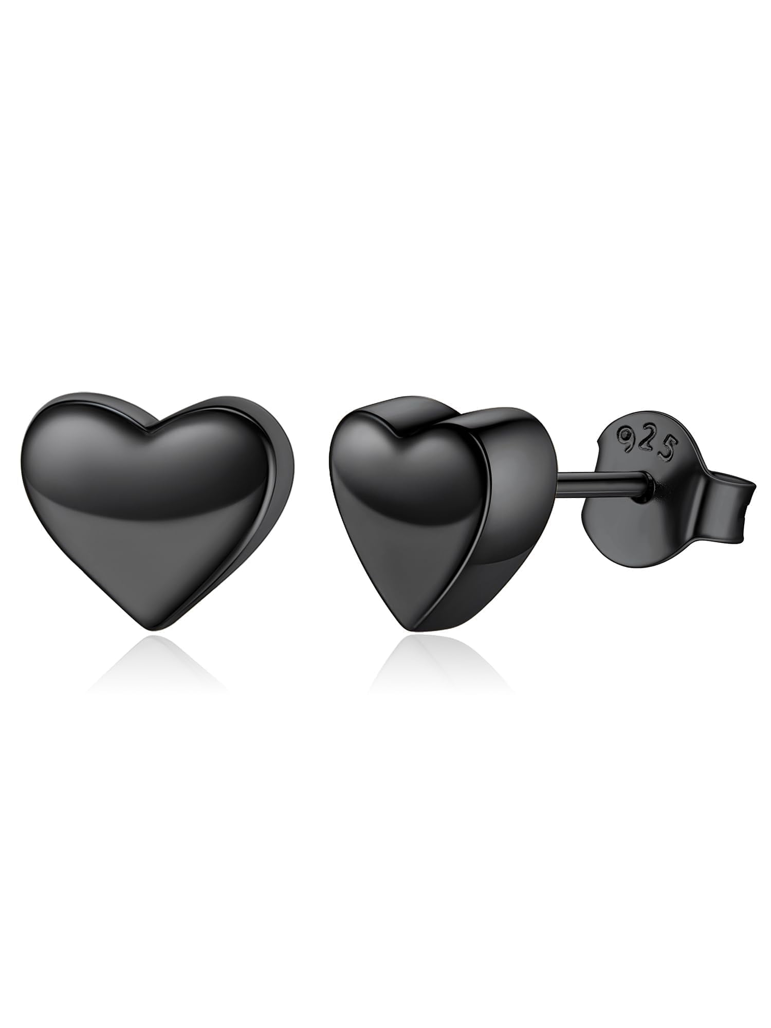 ChicSilver Hypoallergenic 925 Sterling Silver Stud Earrings for Women Jewelry with Screw Back Heart Earrings for Sensitive Ears Valentines Mother's Day Birthday Gifts