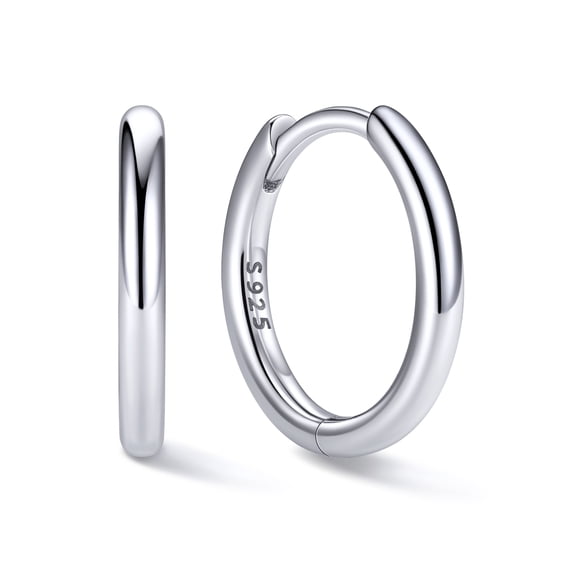 ChicSilver 925 Sterling Silver Small Hoop Earrings for Women, Huggie Hoops 8-20mm, Hypoallergenic Sensitive Ears, Lightweight Cartilage Jewelry