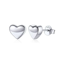 ChicSilver Trendy Heart Stud Earrings Hypoallergenic Daily Wear 925 Sterling Silver Earring for Women Mom